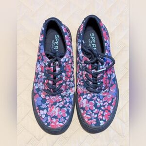 Sperry Top Sider Floral Striper Tropical Comfort Sneakers Mens Size 7.5
